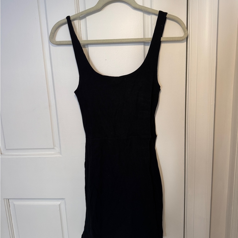 Reformation Black Sleeveless Knit Mini Dress